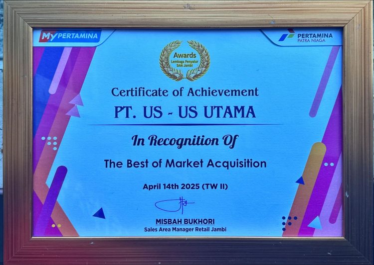 Certificate of Achievement PT. Us-Us Utama