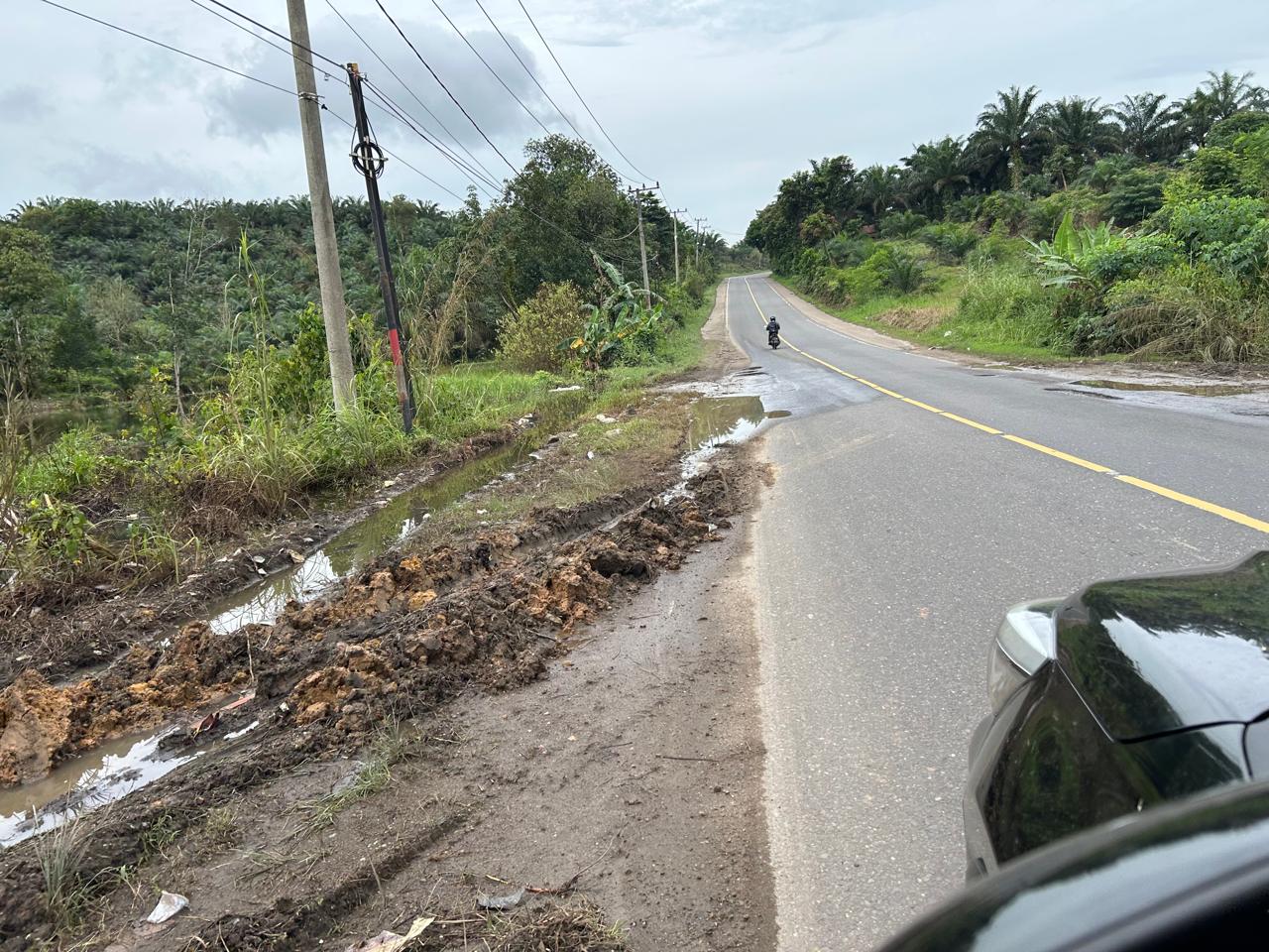 Kondisi Jalan nasional di KM 34 arah Sengeti - KM 35